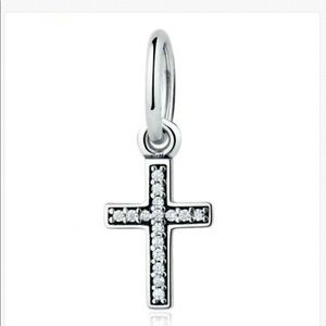 New 925-White Gold Charm Bead